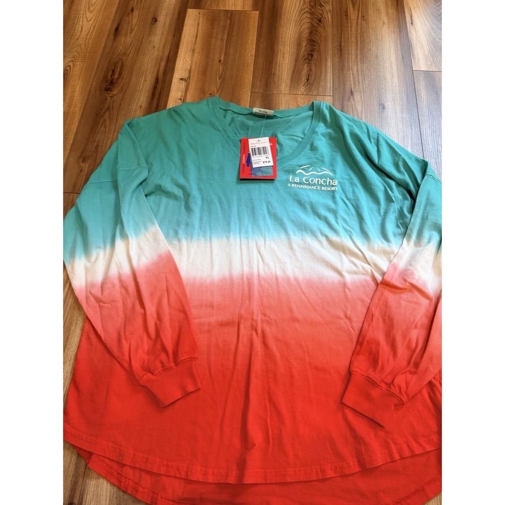 La Concha Renaissance Resort T-shirt Tie Dye Green XL Spirit Long Sleeve NWT